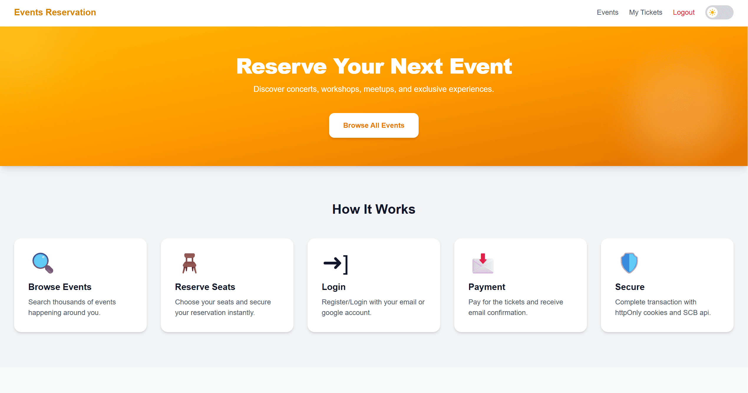 Light theme home page