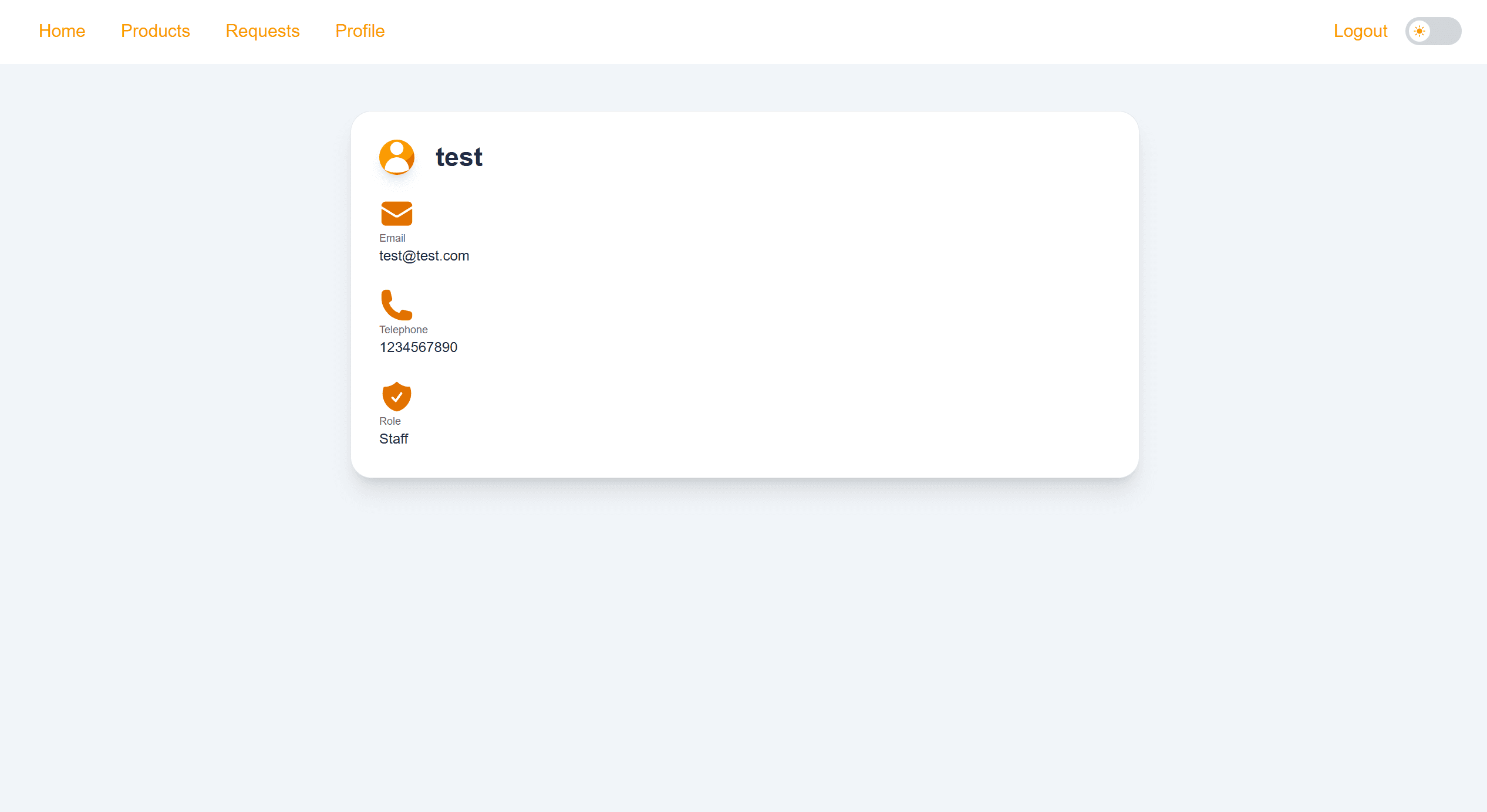 Profile page